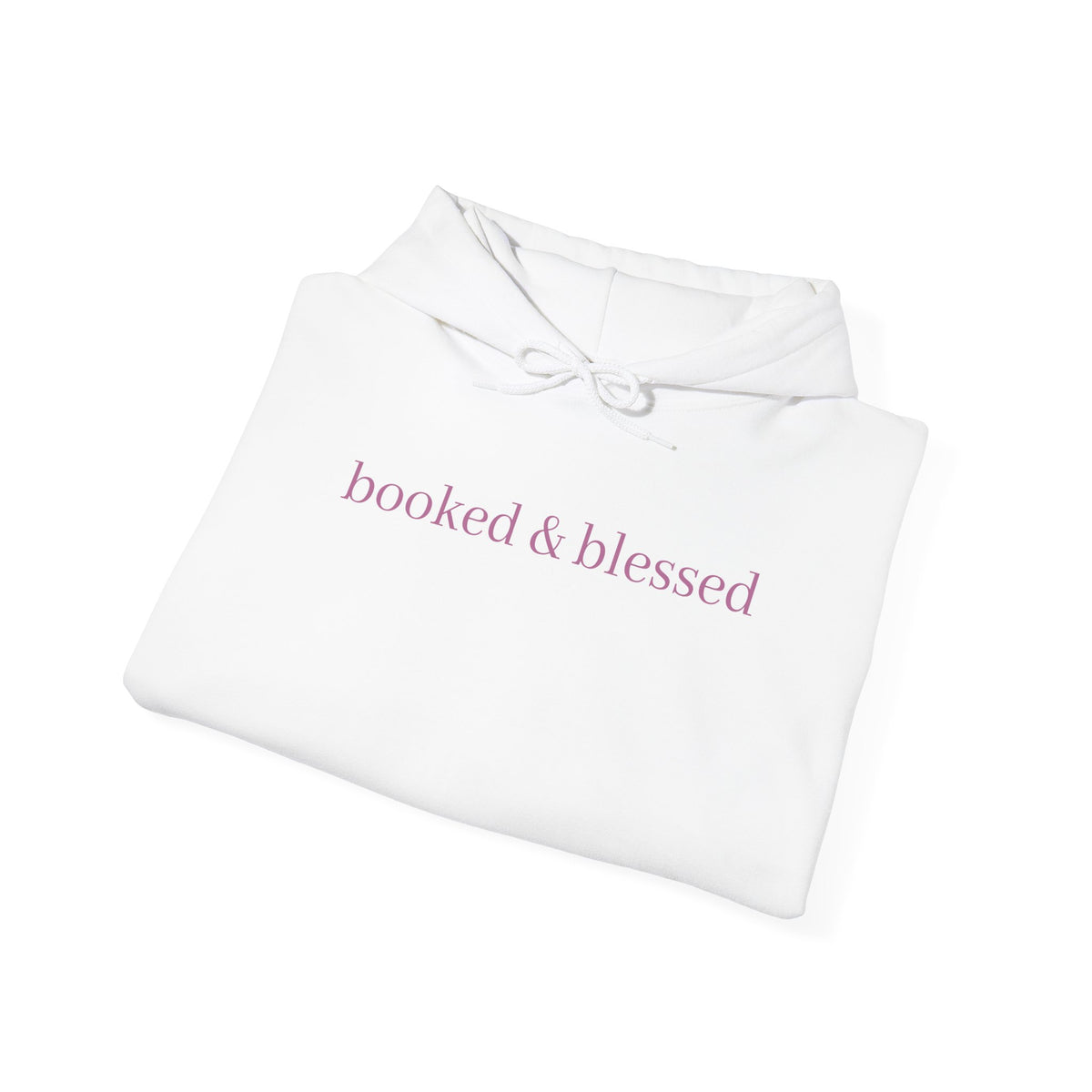 Hoodie — "booked & blessed" Minimalist Pullover (Cozy Faith-Inspired Sweatshirt)