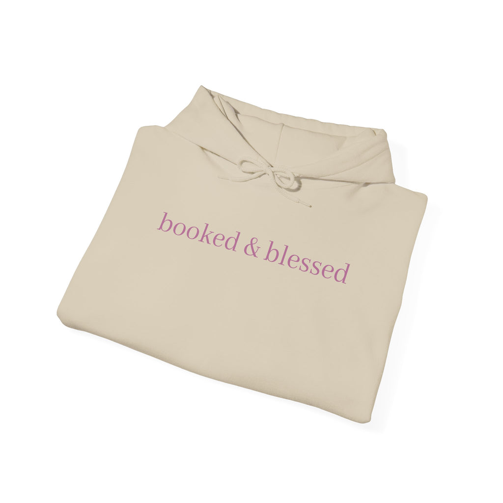 Hoodie — "booked & blessed" Minimalist Pullover (Cozy Faith-Inspired Sweatshirt)